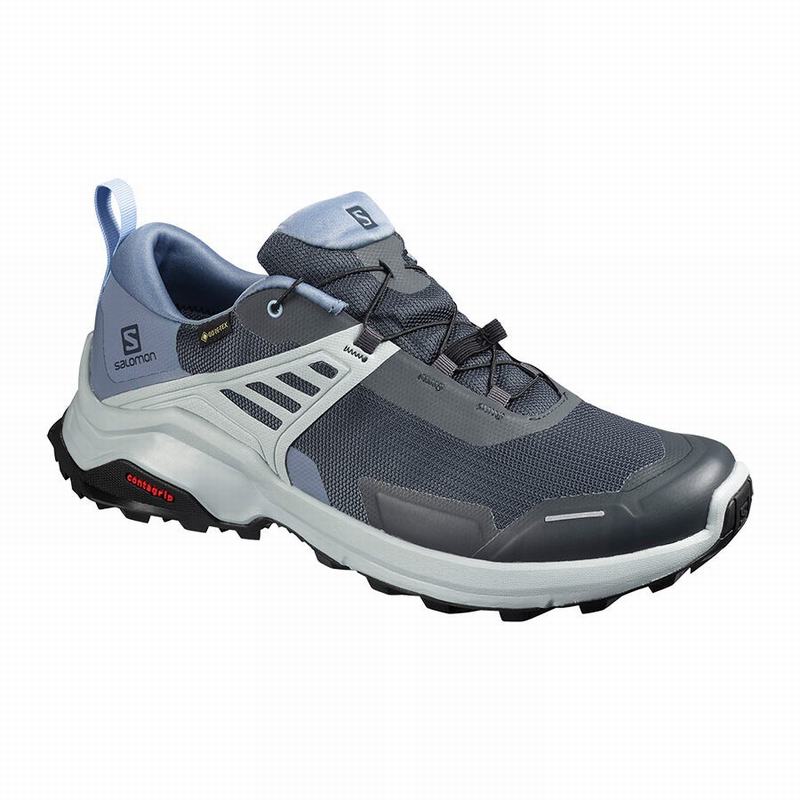 SALOMON X RAISE GORE-TEX Philippines - Men's Hiking Shoes - Grey/Blue | 925468-KIP